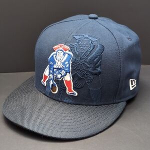 New Era,NFL, New England Patriots,Navy Blue/Red Fiited Hat.